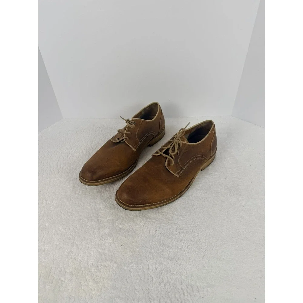 Johnston & Murphy Est. 1850 Sheepskin Leather Derby Shoes Men's 13M Brown